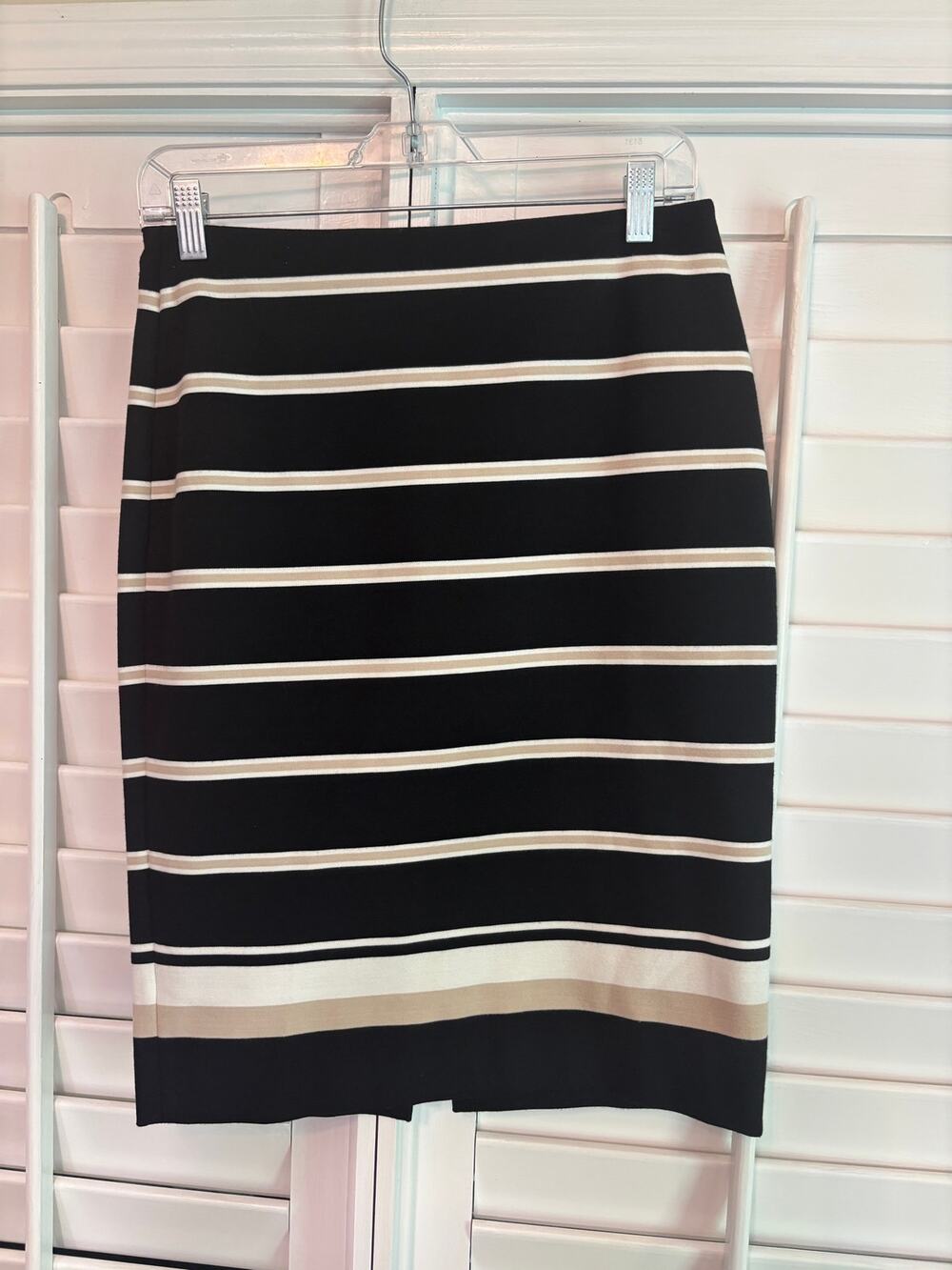 White House Black Market Black Stripe Skirt Size 2